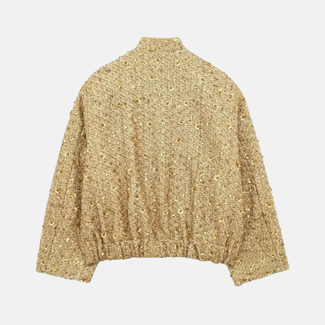 Dames Jas van Tweed met Gouden Pailletten – Esmée - Mavero