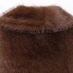 Dames Korte Imitatiebontjas Hazelnoot met Brede Kraag – Mare - Mavero