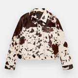 Dames Suède Jas met Koeienprint – Sanne