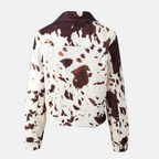 Dames Suède Jas met Koeienprint – Sanne - Mavero