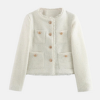 Dames Tweedjas met Gerafelde Rand – Sanne - Branco - Mavero