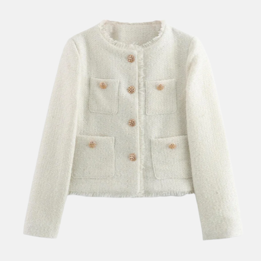 Dames Tweedjas met Gerafelde Rand – Sanne - Branco - Mavero