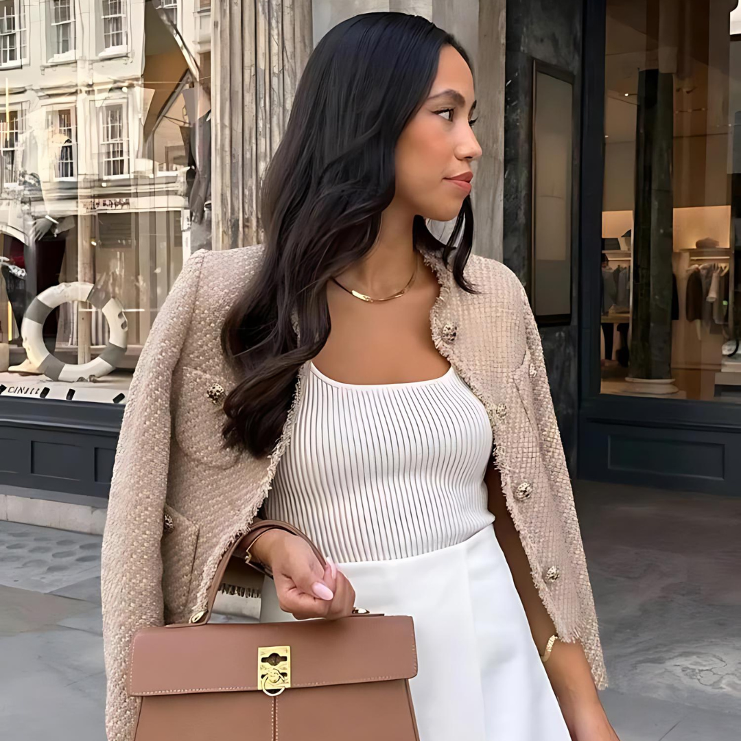 Dames Tweedjas met Gerafelde Rand – Sanne - Mavero