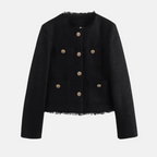 Dames Tweedjas met Gerafelde Rand – Sanne - Preto - Mavero