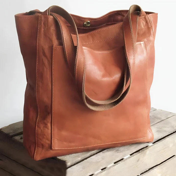 Dames Vintage Leren Tas met Suède Voering – Fleur