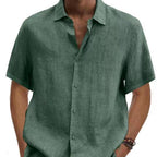 Korte Mouw Heren Overhemd van Linnen en Katoen – Niels
