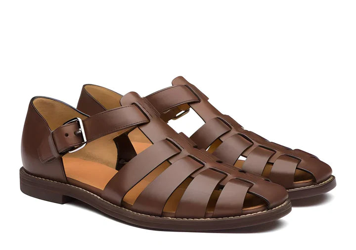 Leren Herensandalen met Antislipzool – Hugo