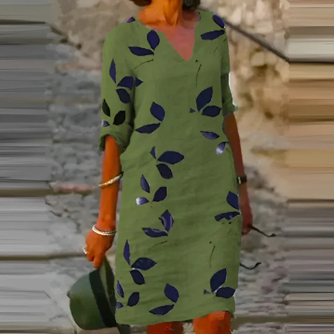 Zomerjurk met Bladerenprint – Marit